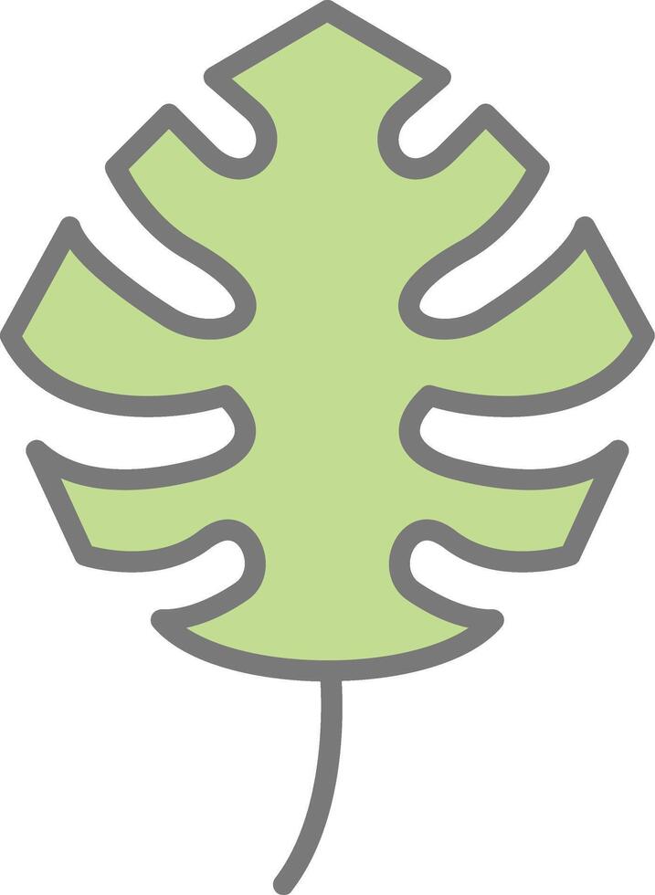 Monstera Line Filled Light Icon vector