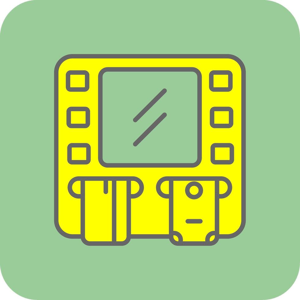 Cash Point Filled Yellow Icon vector