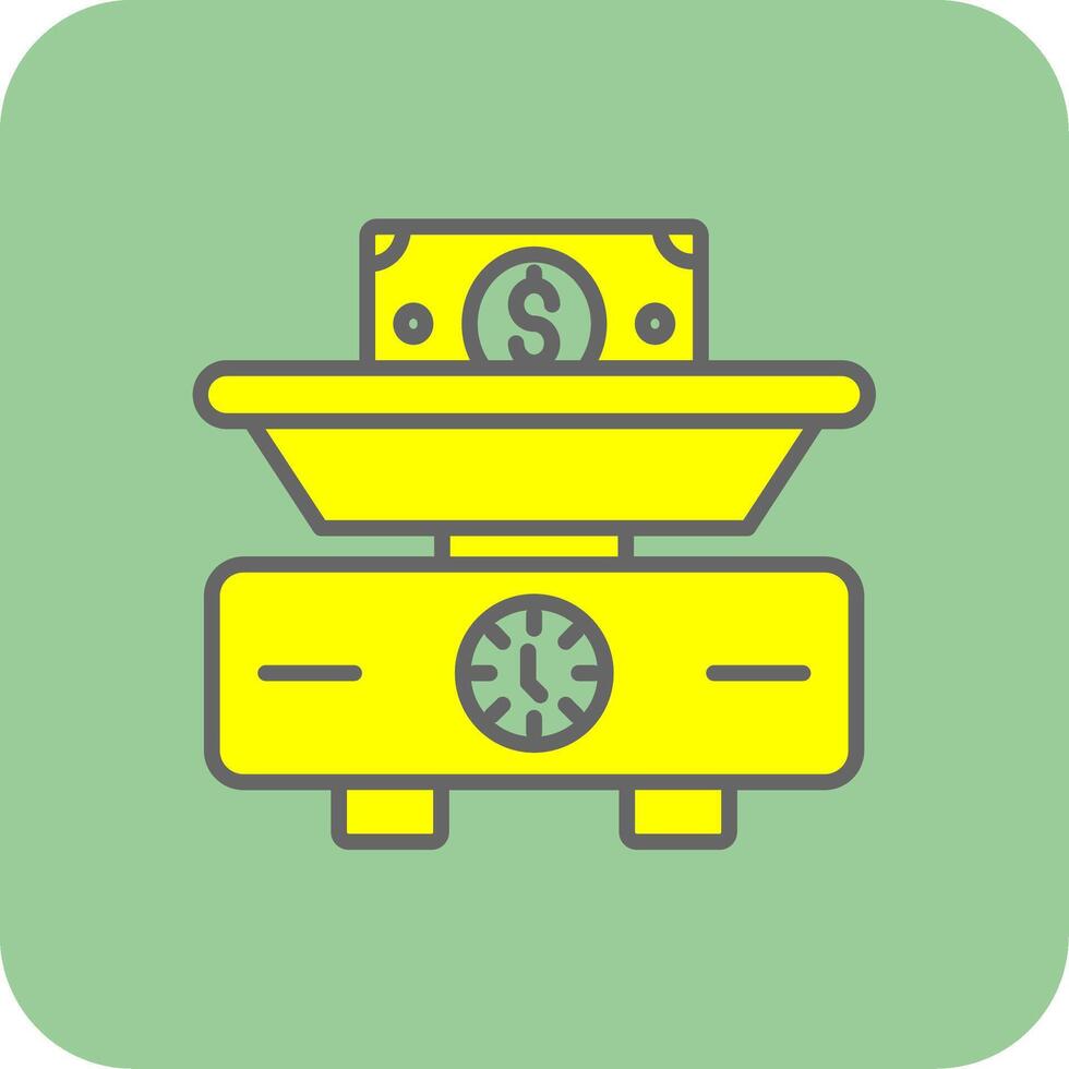 Weighing Scale Filled Yellow Icon vector