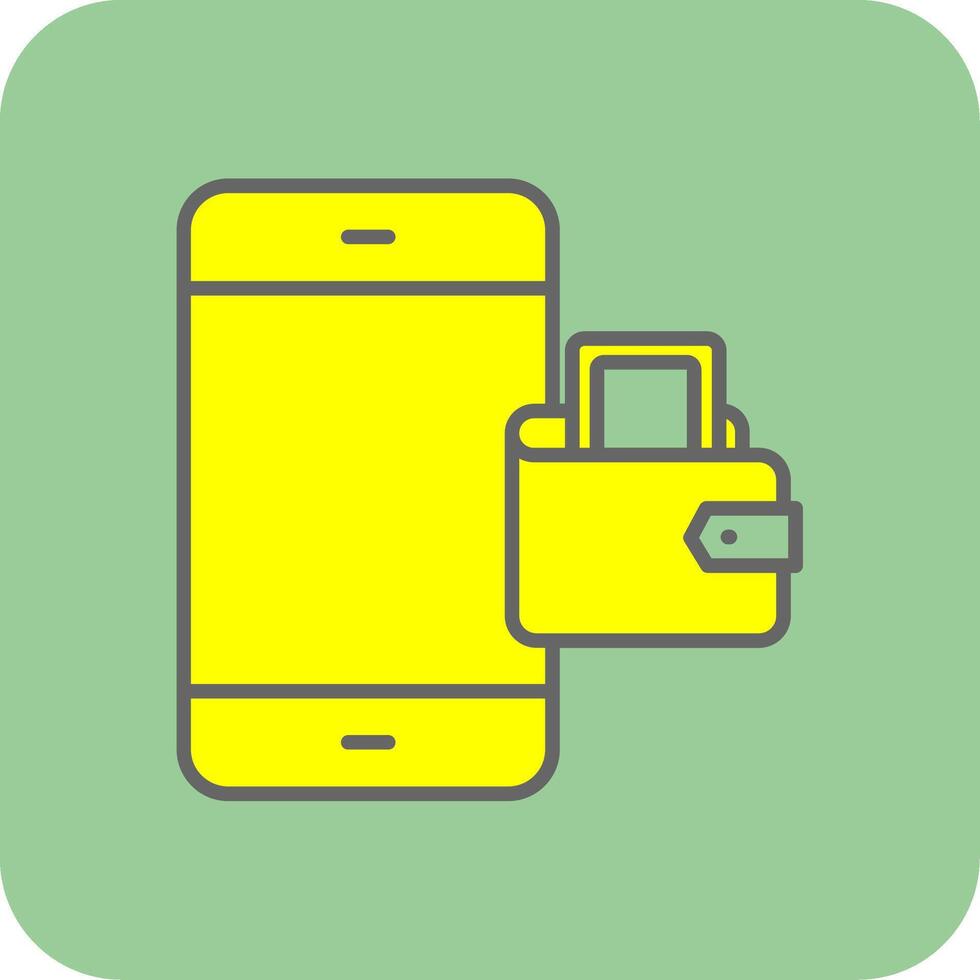 OnFilled Yellow Wallet Filled Yellow Icon vector