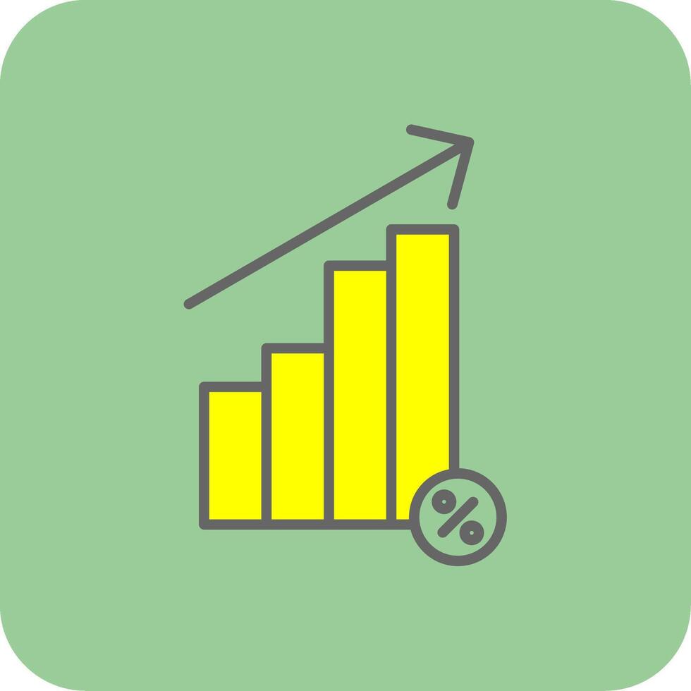 Interest Rate Filled Yellow Icon vector