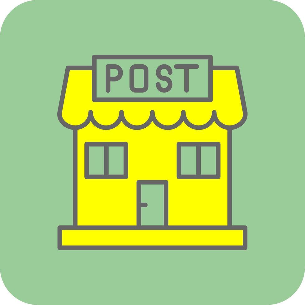 Post Office Filled Yellow Icon vector