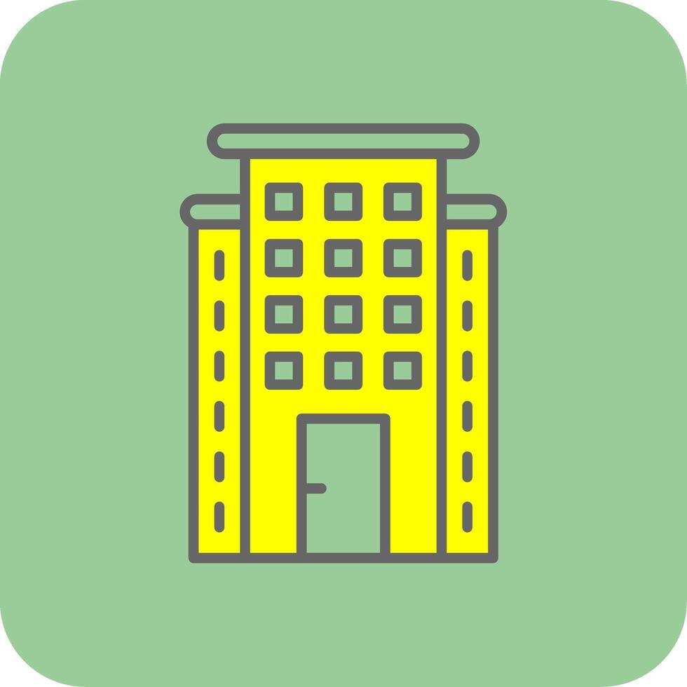 Skyscraper Filled Yellow Icon vector