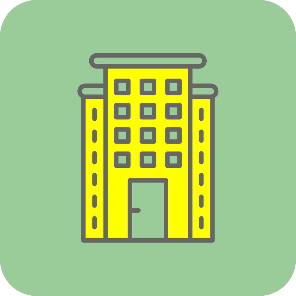 Skyscraper Filled Yellow Icon vector