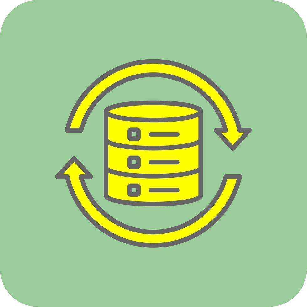Data Synchronization Filled Yellow Icon vector