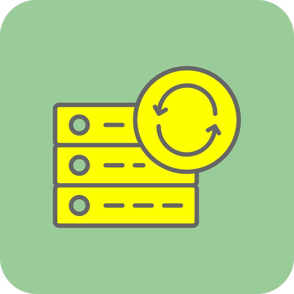 Data Synchronization Filled Yellow Icon vector