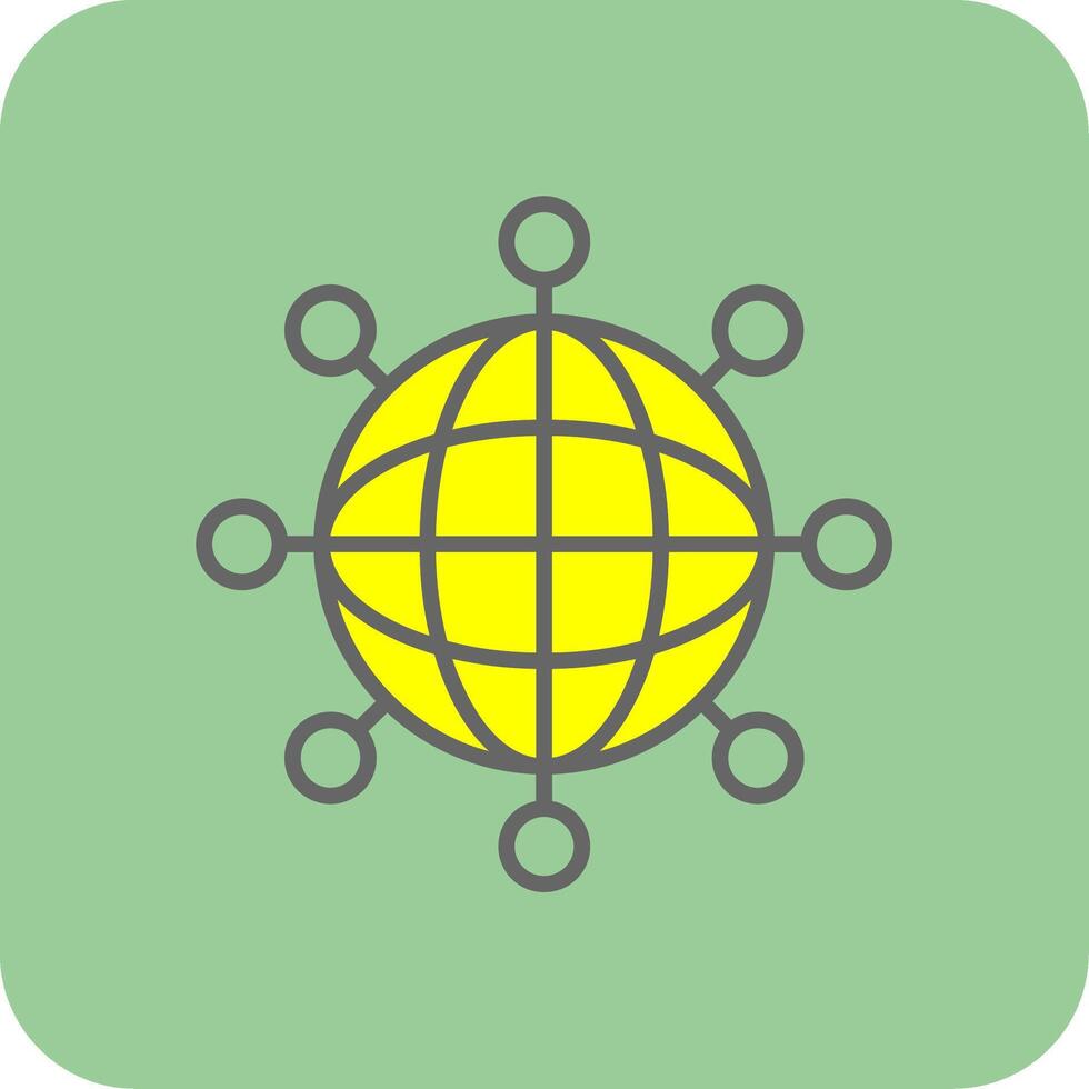 Internet Filled Yellow Icon vector