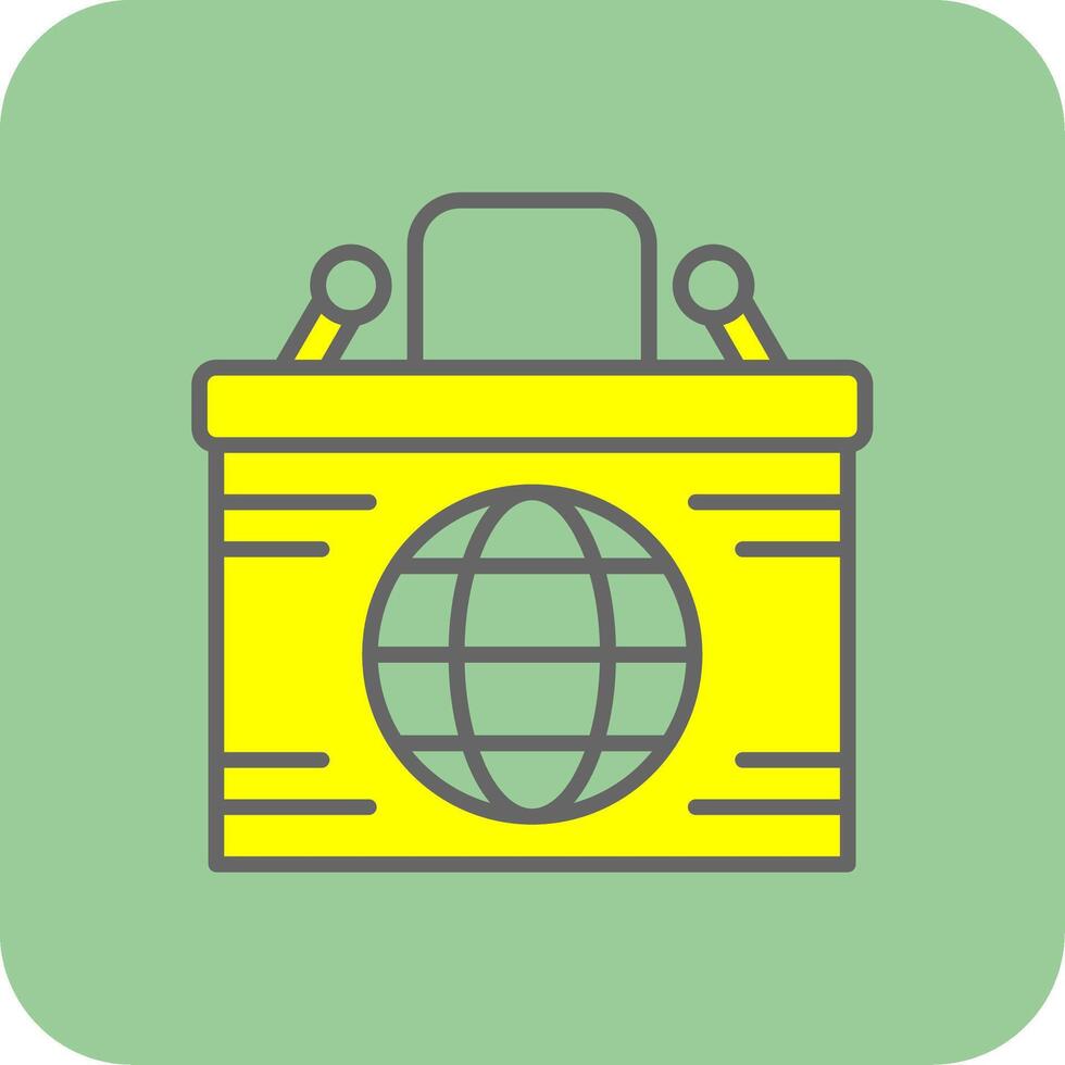 Desk Filled Yellow Icon vector