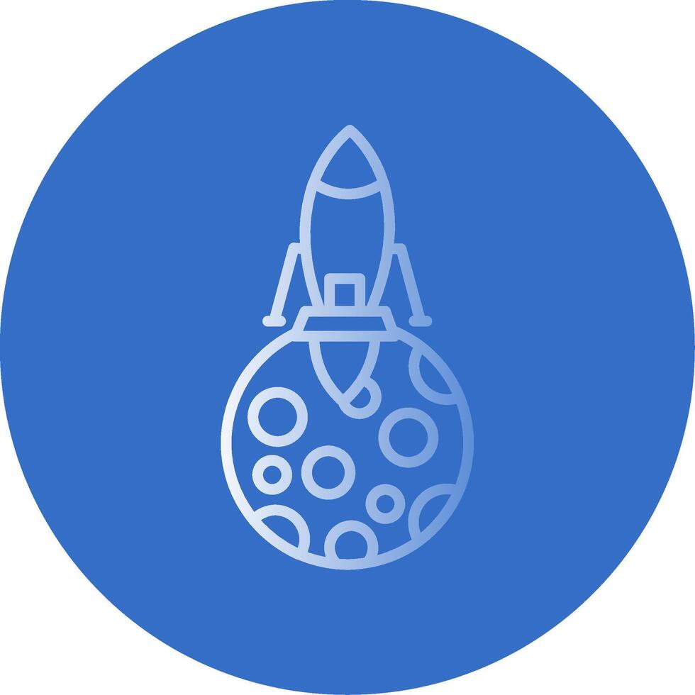 Moon Landing Flat Bubble Icon vector