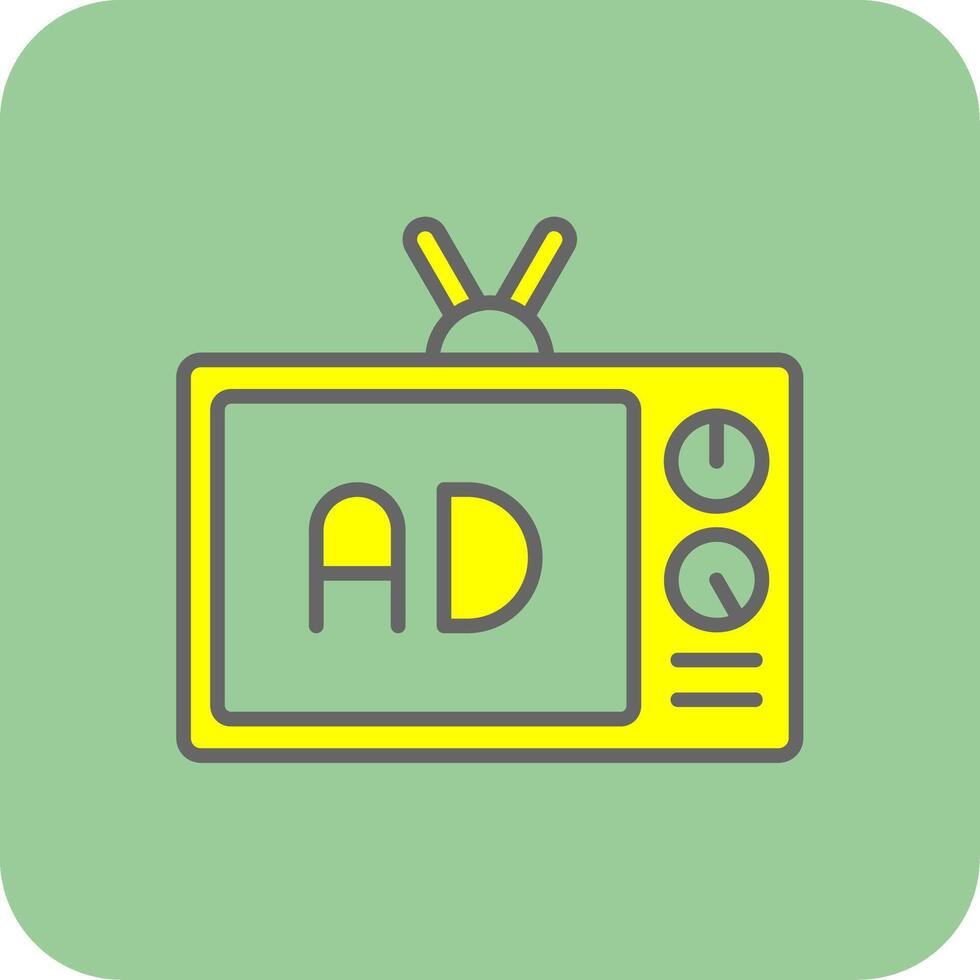 Advertise Filled Yellow Icon vector