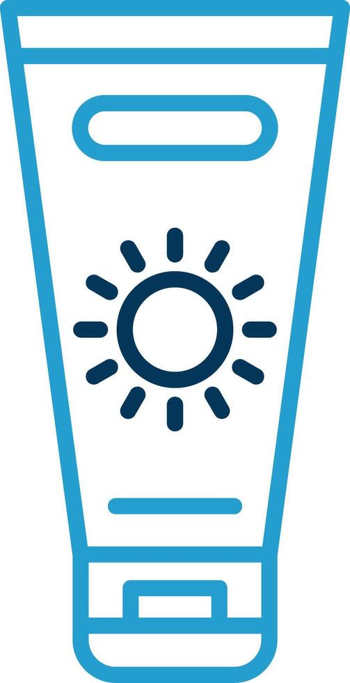 Sun Cream Line Blue Two Color Icon vector