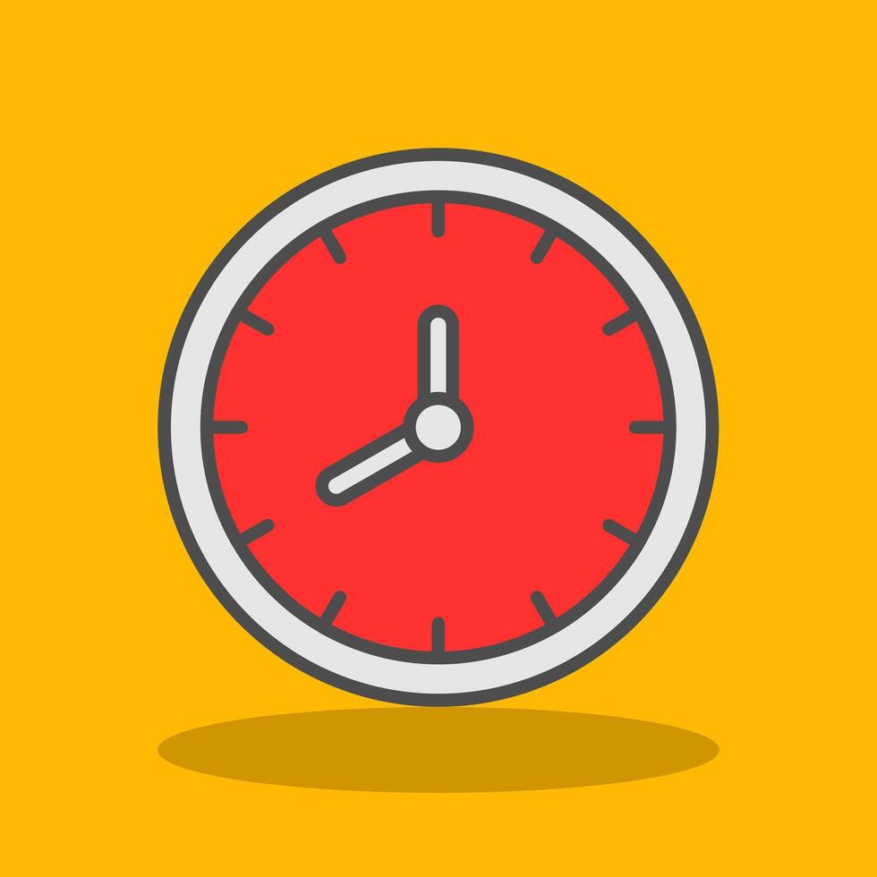 Clock Filled Shadow Icon vector