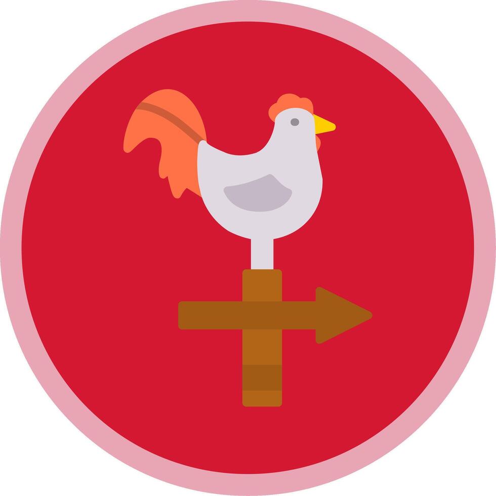 Chicken Flat Multi Circle Icon vector