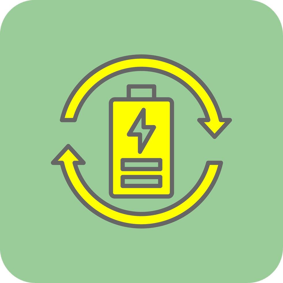 Eco Battery Filled Yellow Icon vector