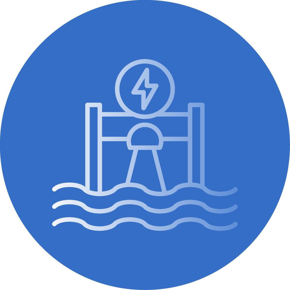 Hydroelectricity Flat Bubble Icon vector