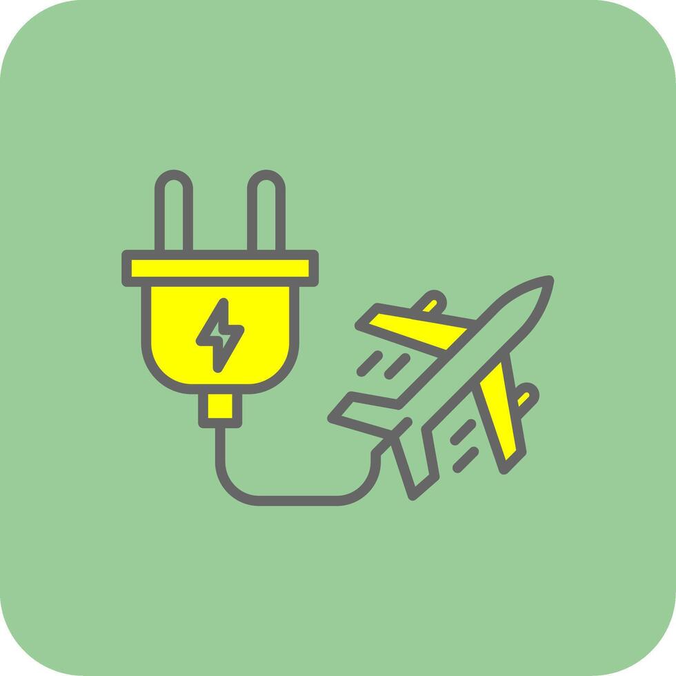 eléctrico transporte lleno amarillo icono vector