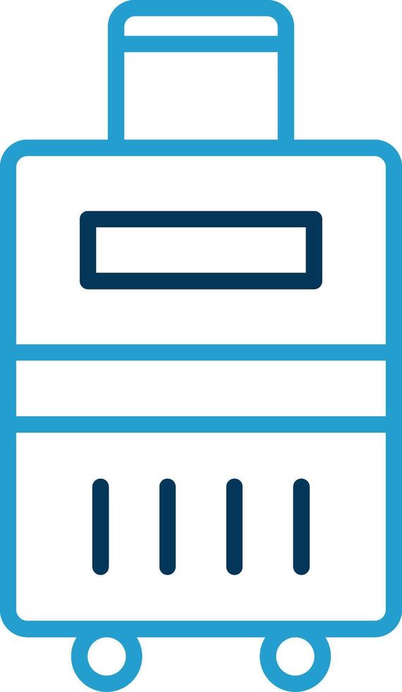 Luggage Line Blue Two Color Icon vector