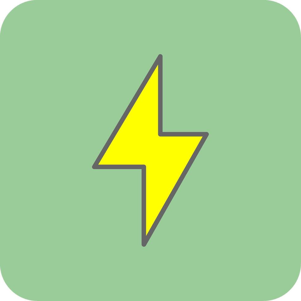 Thunder Bolt Filled Yellow Icon vector