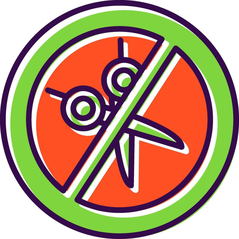 No Scissors filled Design Icon vector