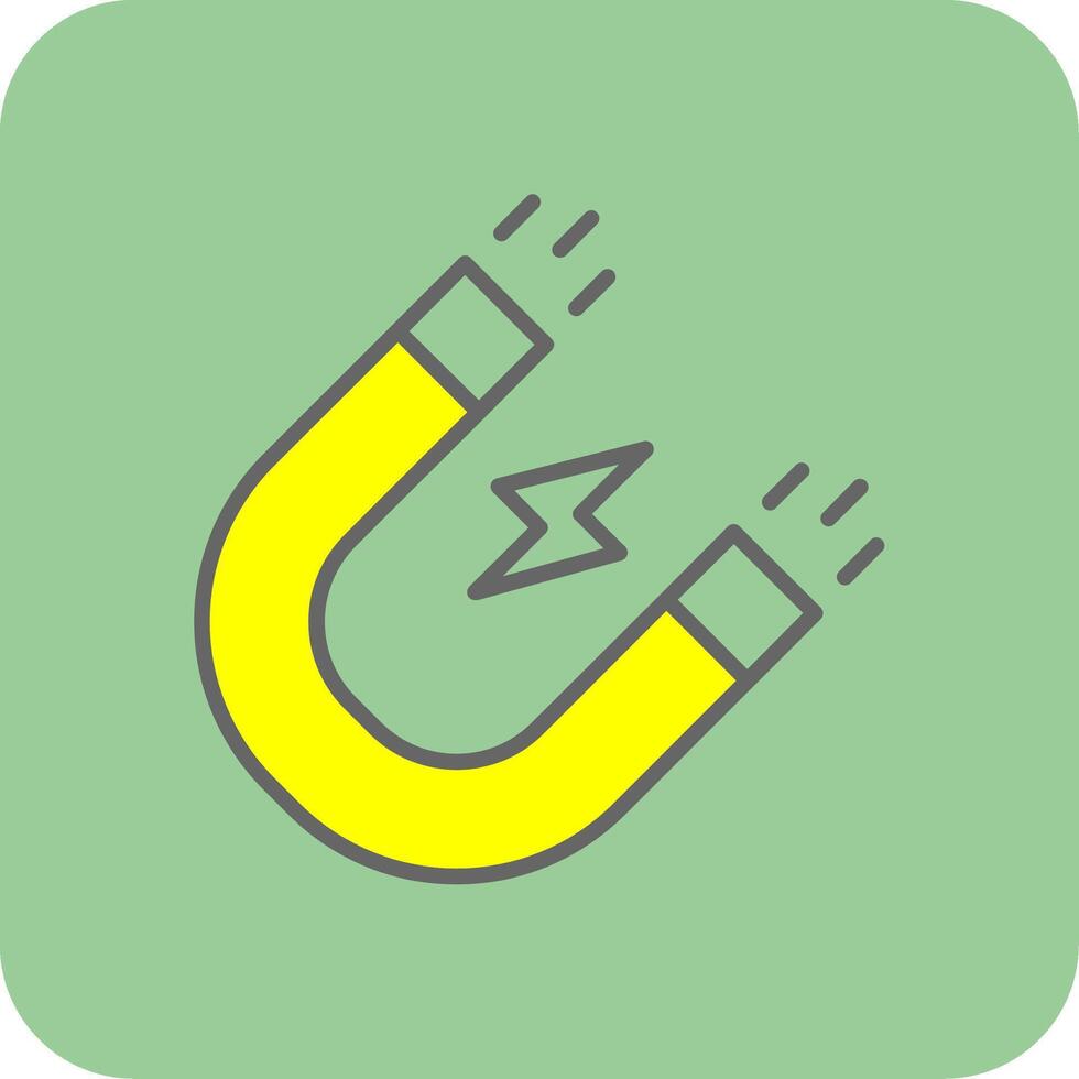 Magnet Filled Yellow Icon vector