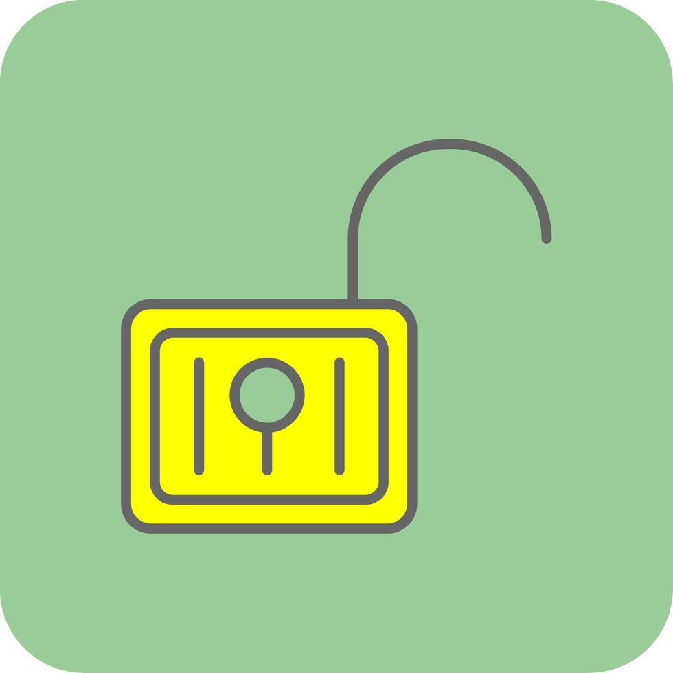 Unsecure Filled Yellow Icon vector