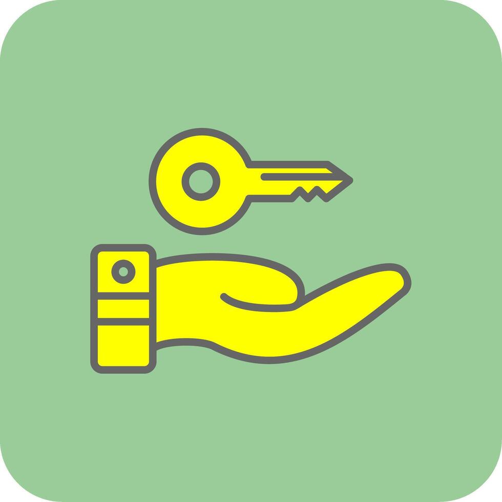 Hand Over Filled Yellow Icon vector