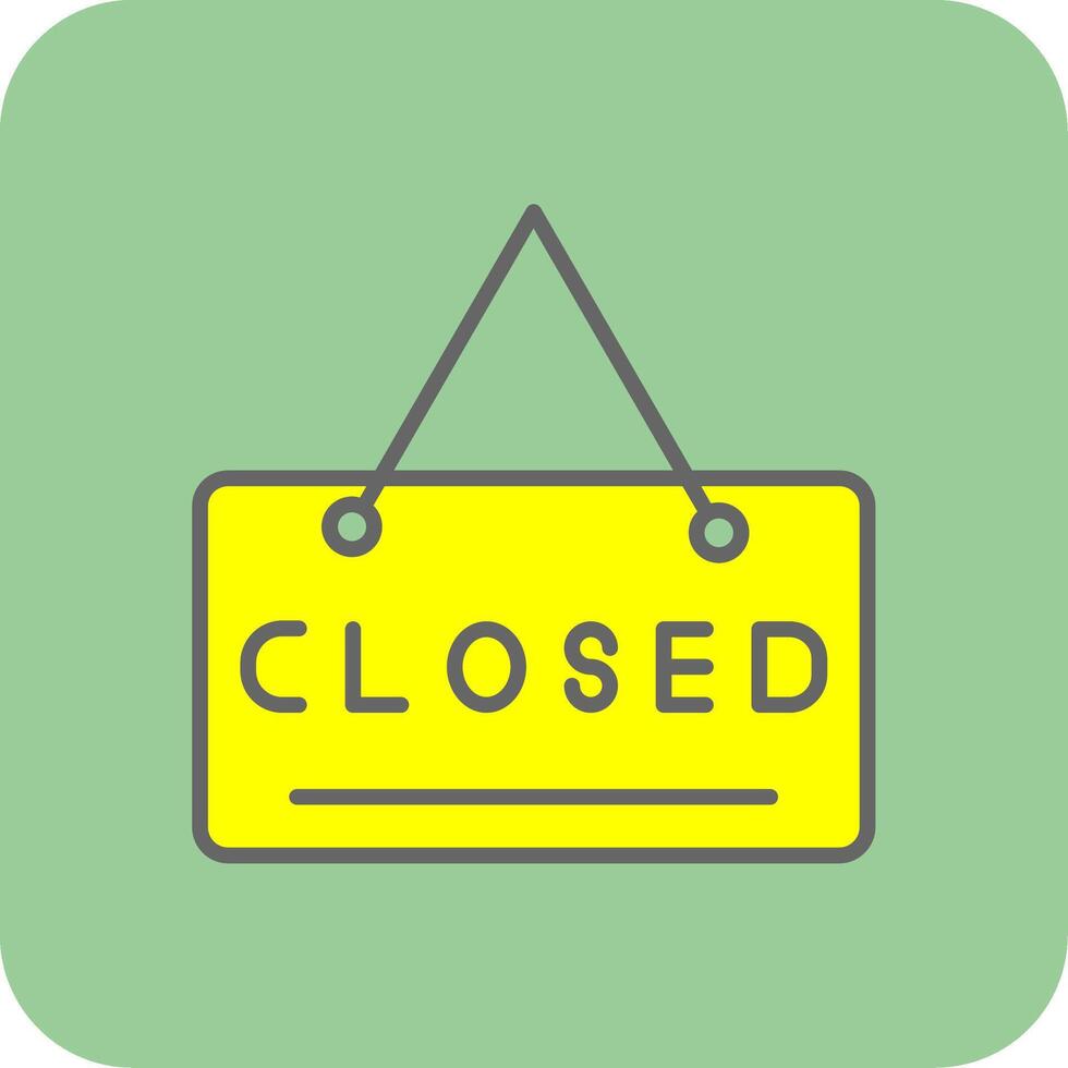 Closed Sign Filled Yellow Icon vector