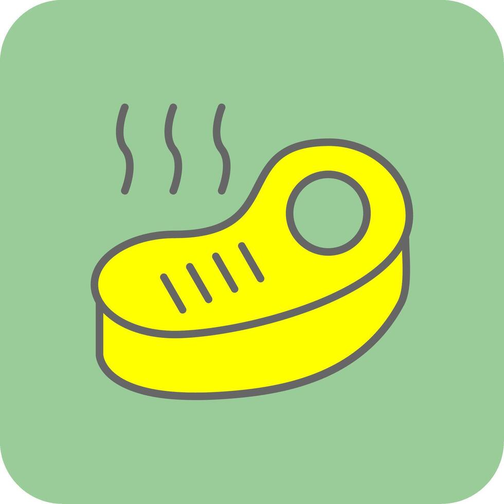 Steak Filled Yellow Icon vector