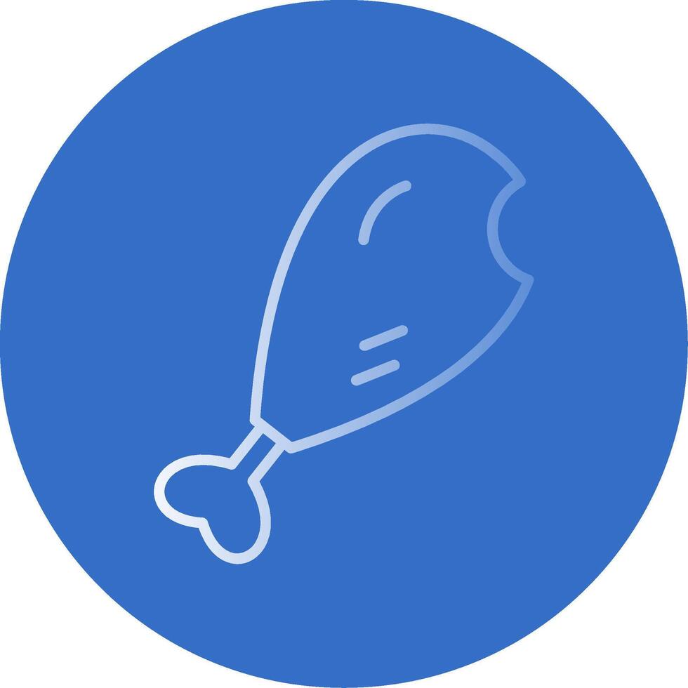 Chicken Leg Flat Bubble Icon vector