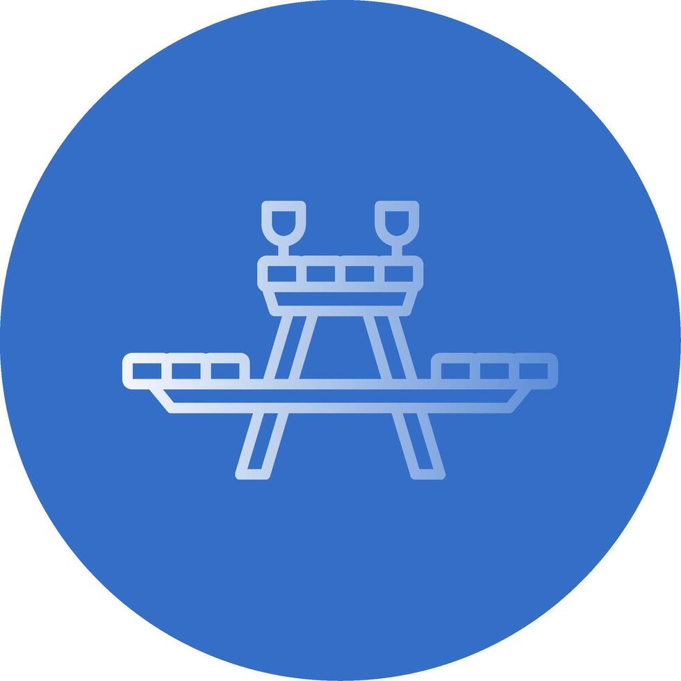 Picnic Table Flat Bubble Icon vector