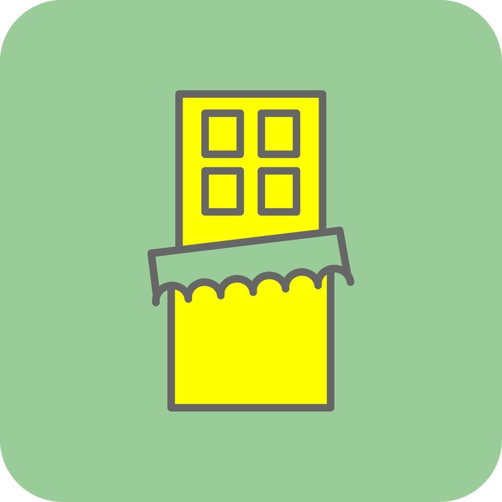 Chocolate Bar Filled Yellow Icon vector