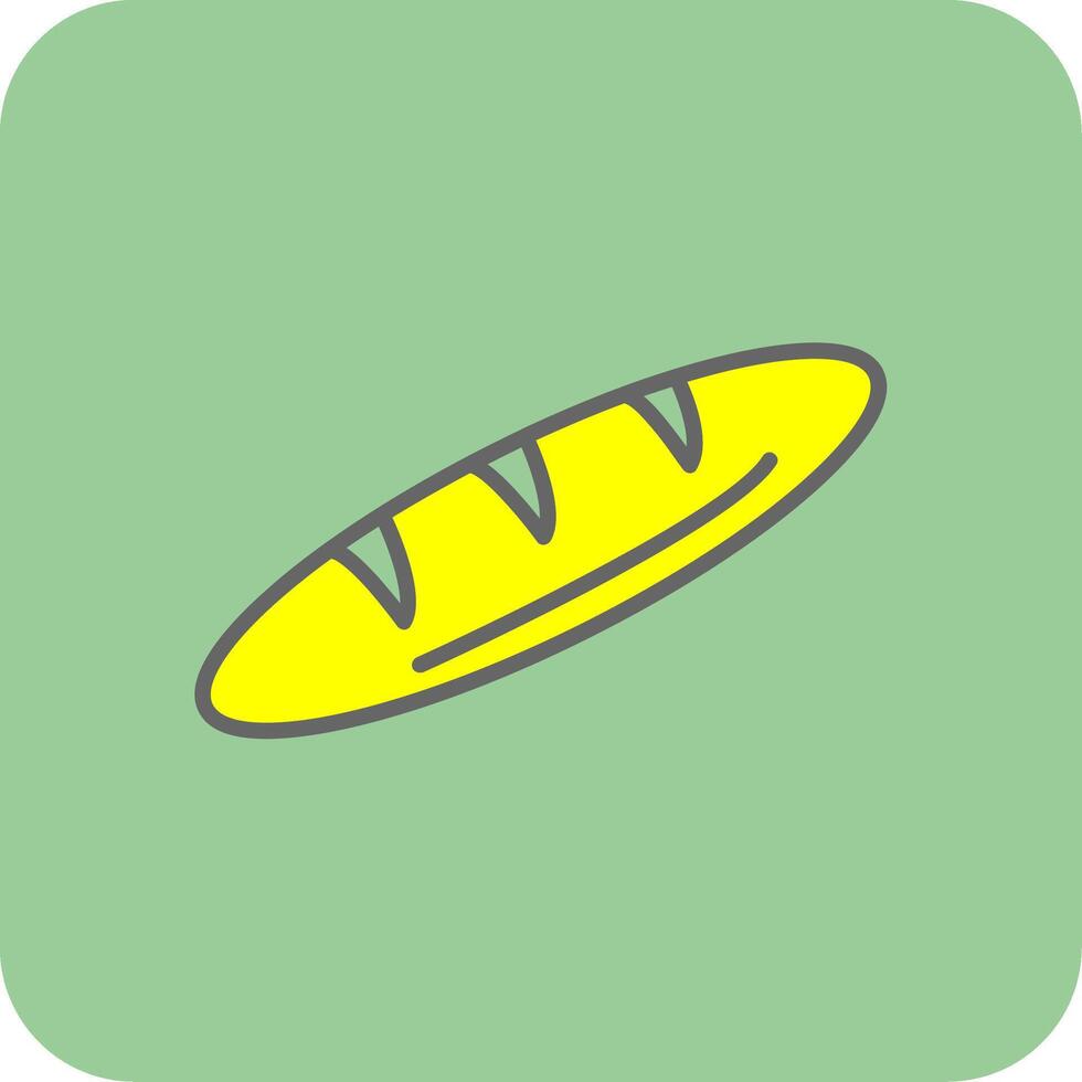 Baguette Filled Yellow Icon vector