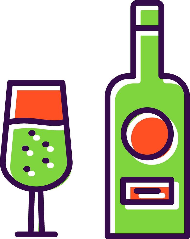 vino botella lleno diseño icono vector