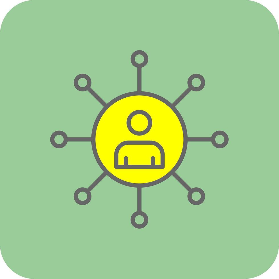Network Filled Yellow Icon vector