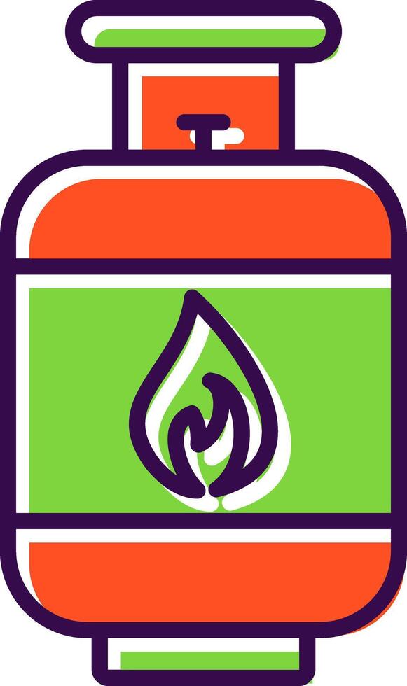 Gas Cylinder filled Design Icon vector