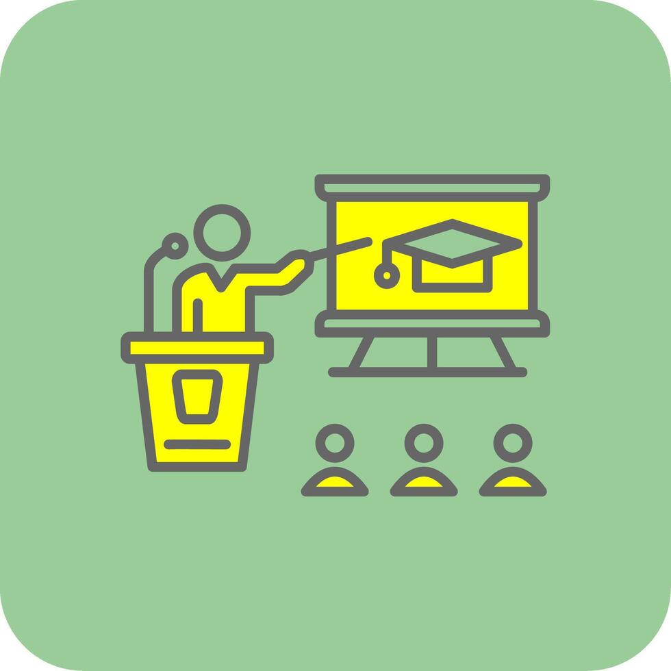 Business Class Filled Yellow Icon vector