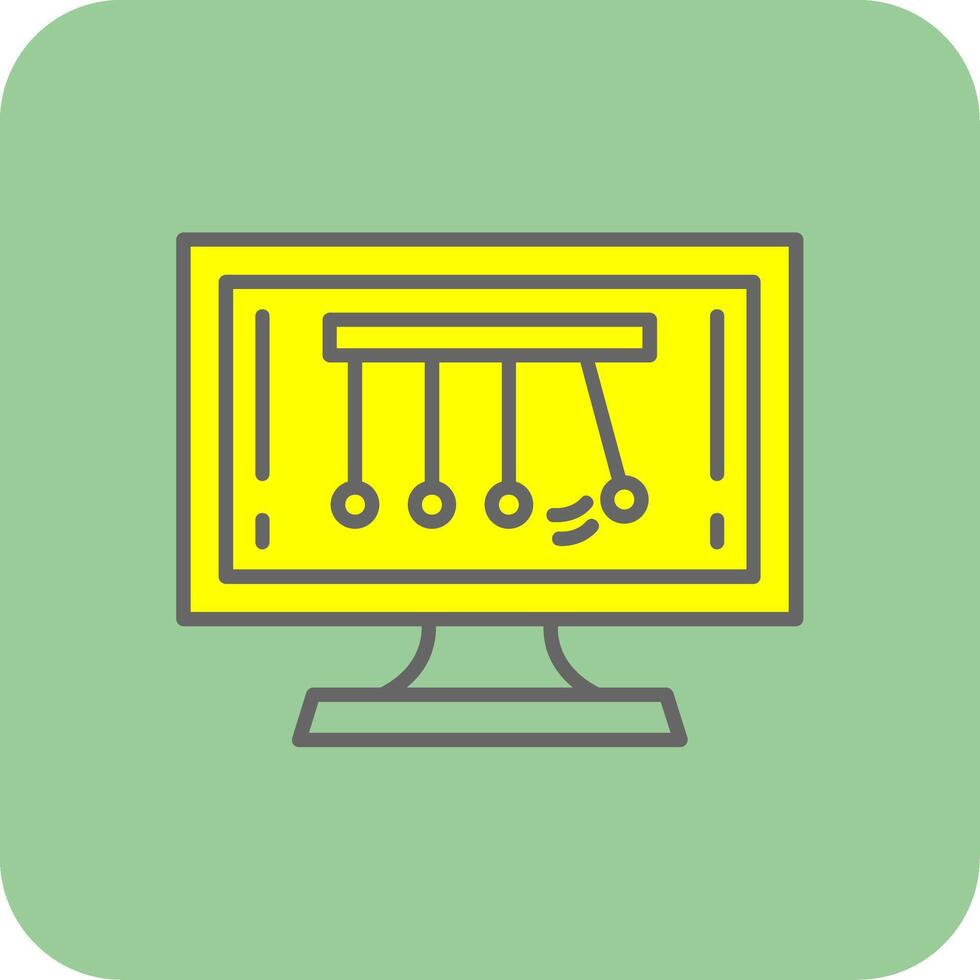 Newtons Cradle Filled Yellow Icon vector
