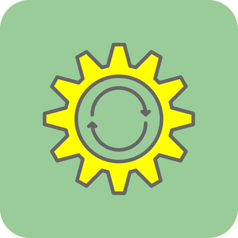 Repeat Filled Yellow Icon vector