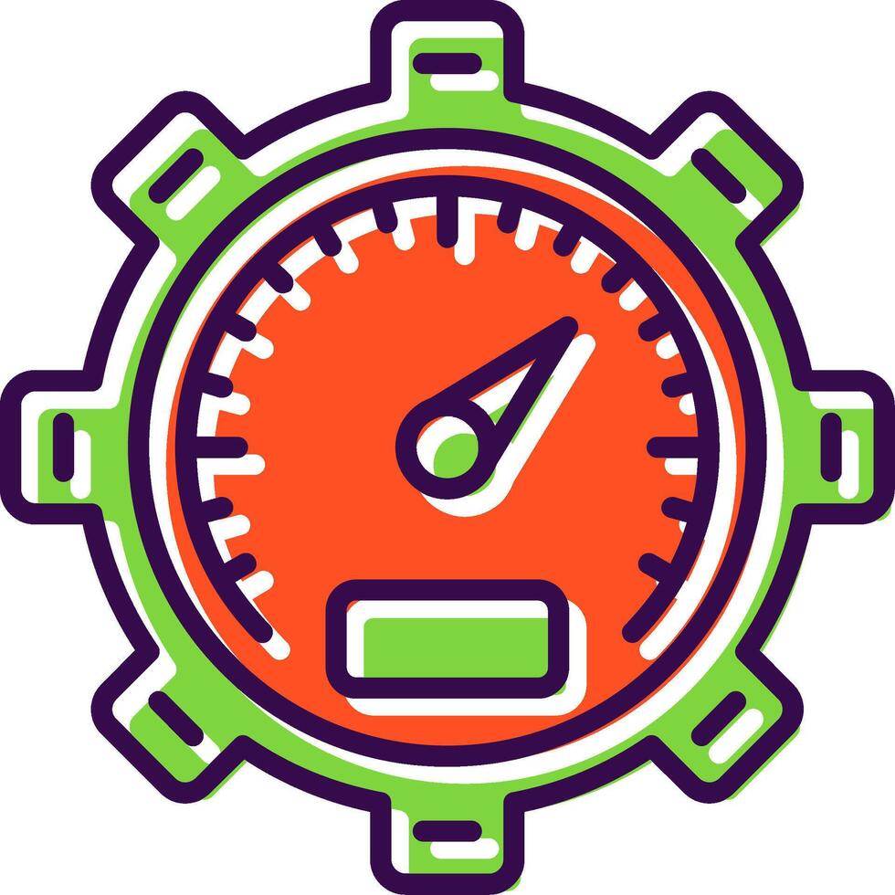 Pressure Gauge filled Design Icon vector