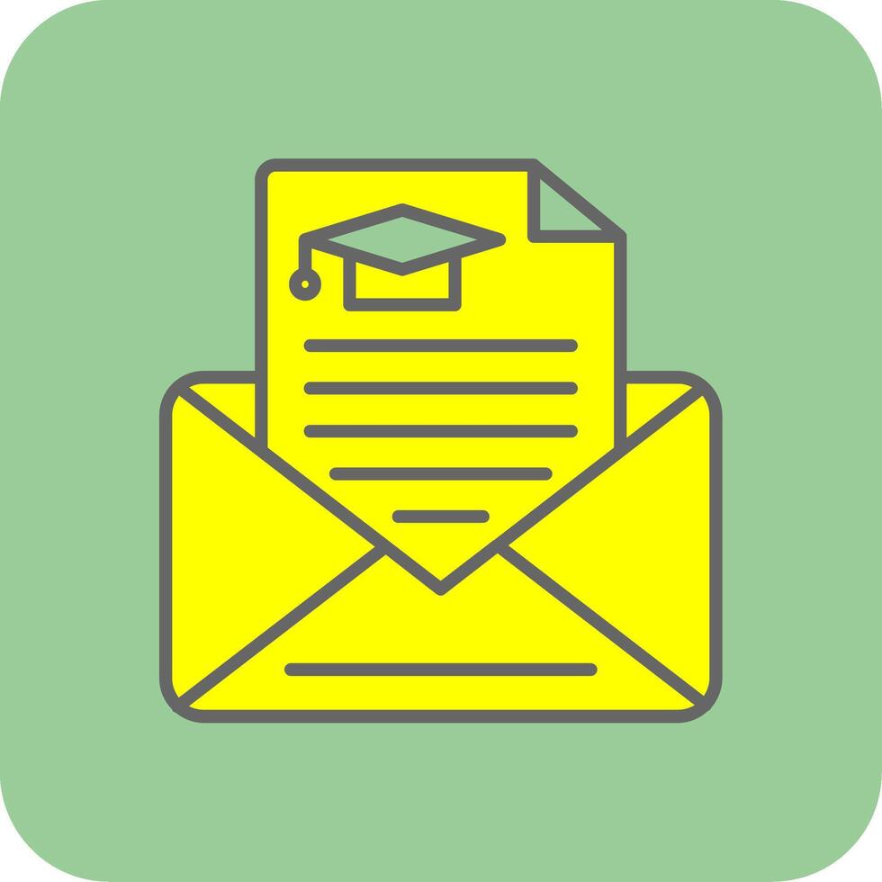 Diploma Filled Yellow Icon vector