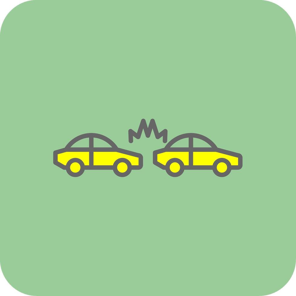 Car Crash Filled Yellow Icon vector