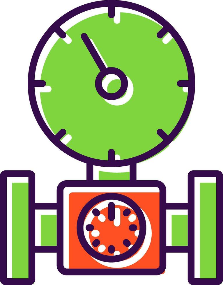 Pressure Gauge filled Design Icon vector