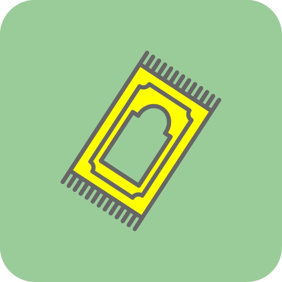 Prayer Mat Filled Yellow Icon vector
