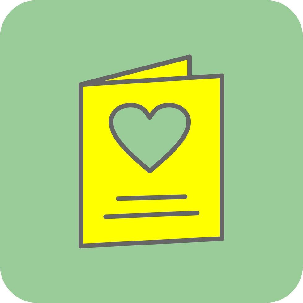 Greeting Card Filled Yellow Icon vector