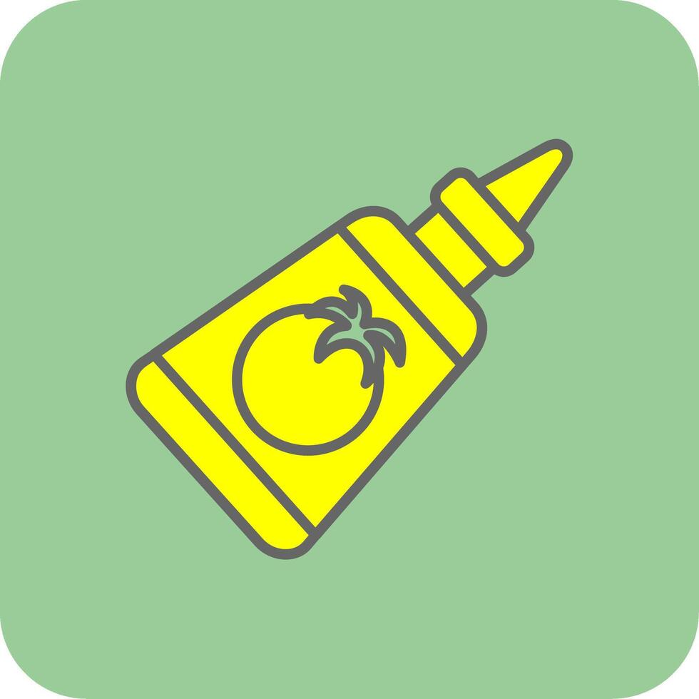 Ketchup Filled Yellow Icon vector