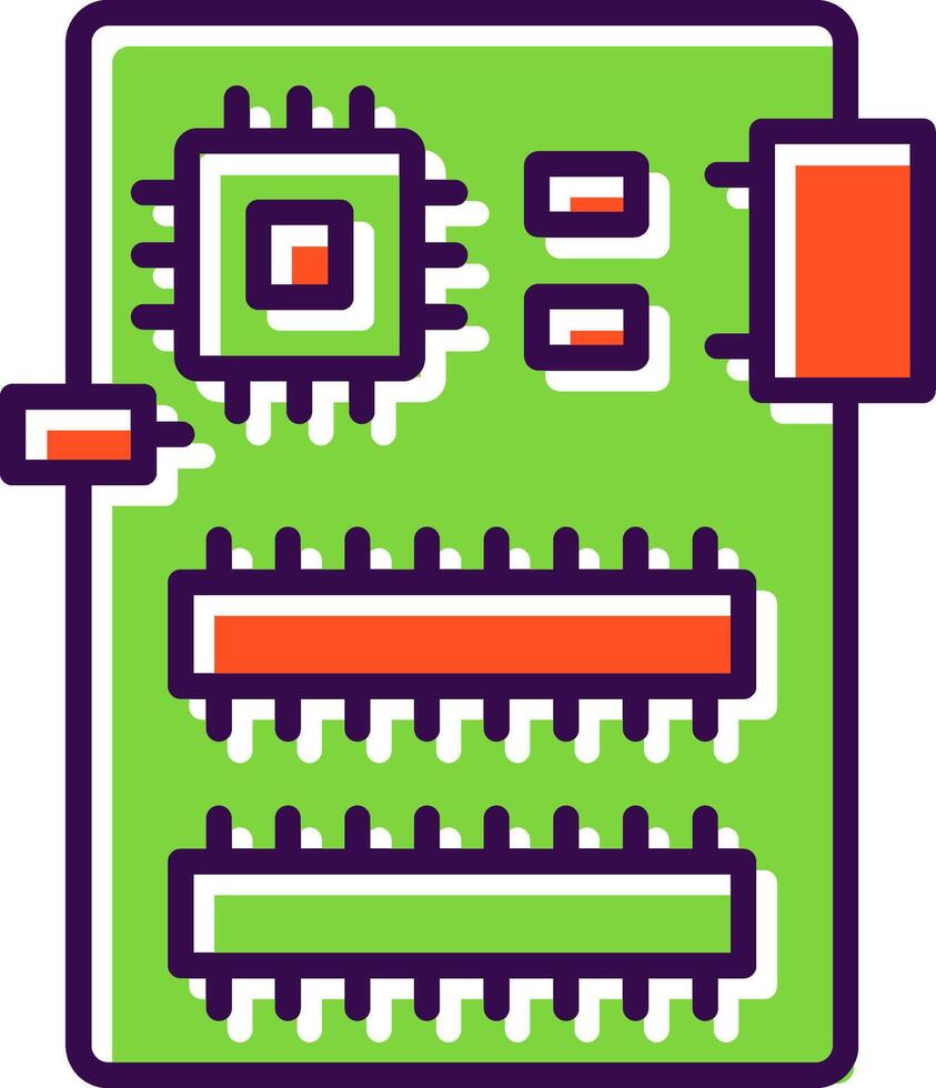 Circuit Board filled Design Icon vector