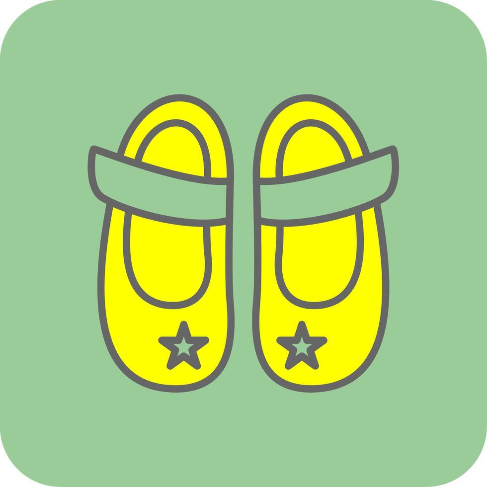 Baby Shoe Filled Yellow Icon vector