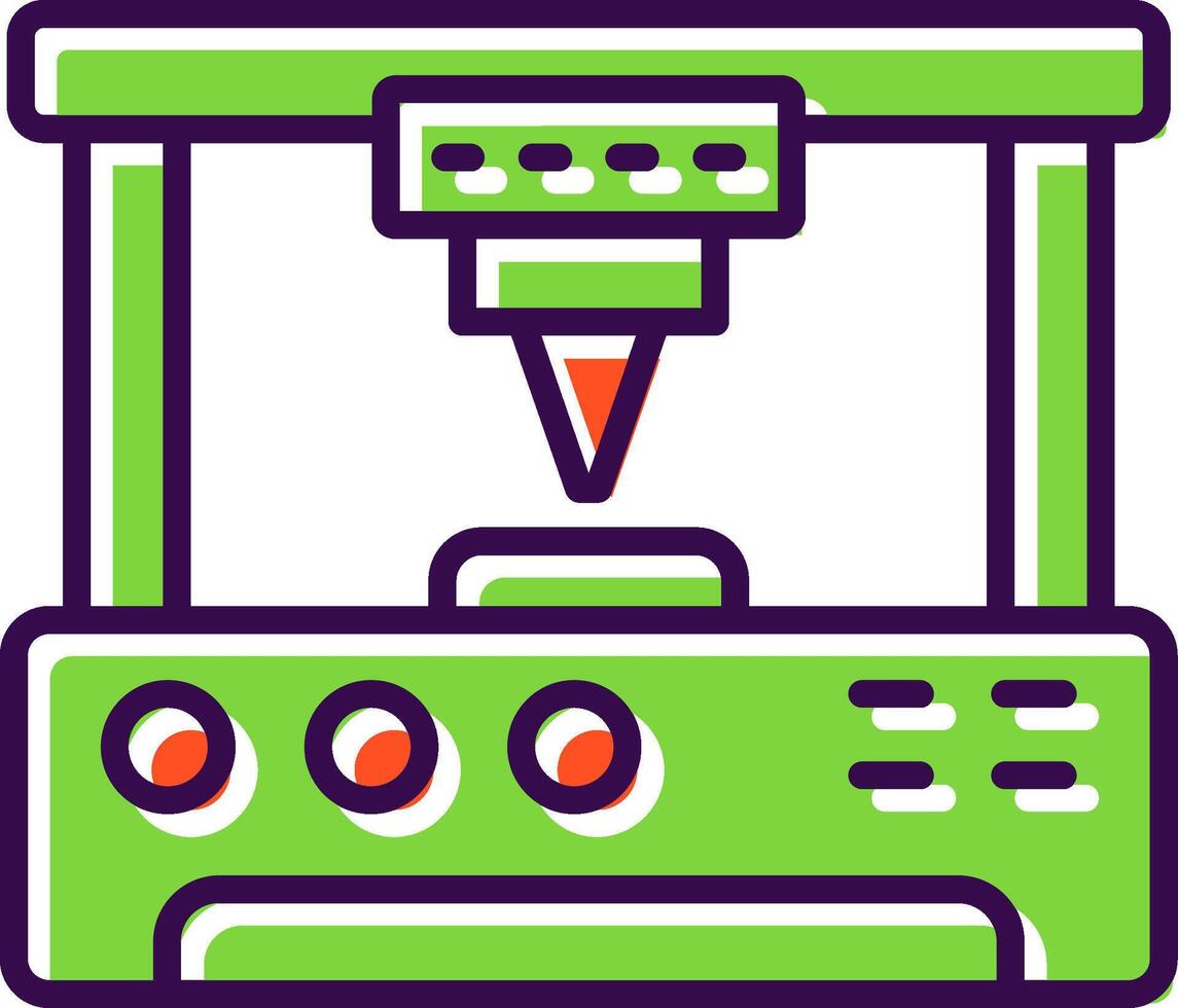 3d Printer filled Design Icon vector