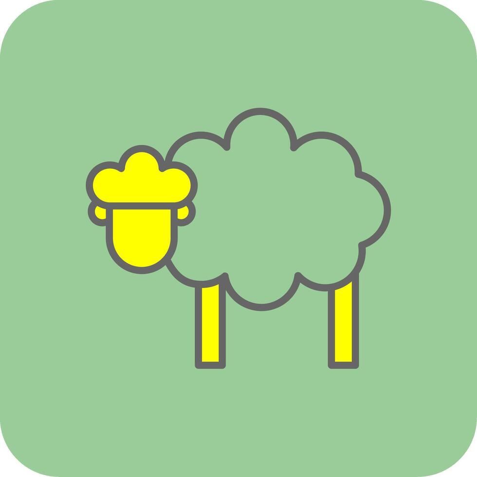 Sheep Filled Yellow Icon vector