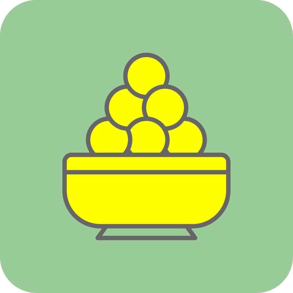 Laddu Filled Yellow Icon vector